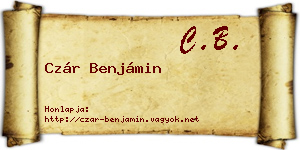Czár Benjámin névjegykártya